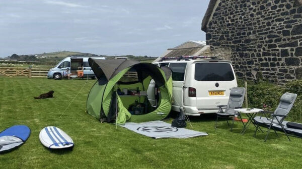 Ewe With A View campsite in Helston, Cornwall